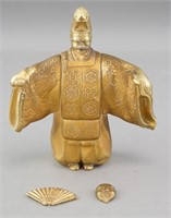 Japanese Gold-plated Kabuki Figurine