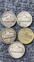 5 Jefferson War Nickels