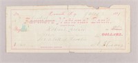 1881 Farmers National Bank Danville Cheque