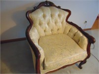 Vintage Cream Tapestry Chair - Like New