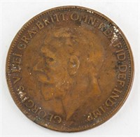 1927 United Kingdom 1 Penny George V Coin