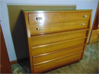 Vintage Tall Dresser by Cavalier with glass top