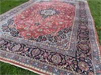 Antique Oriental Carpet 7'3"x10"3" Handwoven