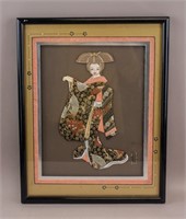 Japanese Mixed Media 3D Wall Decoration Signed 91