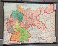 Large Vintage Haack-Painke Map of Germany