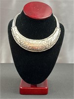 Vintage Givenchy silver tone Collar Omega Necklace