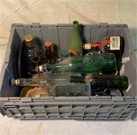 Tote of Old Bottles