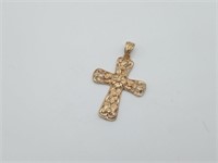 14K Gold Ornate Cross Pendant 5.1 grams