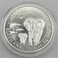 2015 Somalia African Elephant 1 oz Silver 100 ...