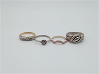 Lot of 4 Sterling Silver Ring Rings Band