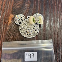 Large Minnie Mouse Rhinestone & Enameled Pendant