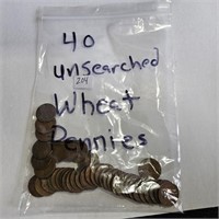 40 Unsearched Wheat Pennies