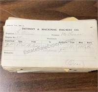 Detroit & Mackinac Railway Co. Log Sheets