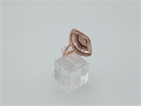 New Sterling Gold Over lay Cocktail CZ Ring