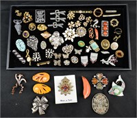 Large Assortment of Costume Brooches