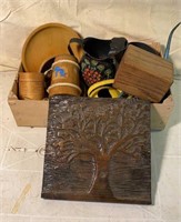 Wood Bowls Carved Tree & More