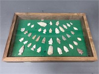 38pc Indian Artifact Display Case