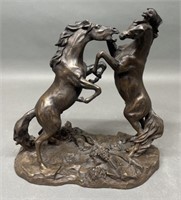 "Challenging Stallions" Resin Sculpture