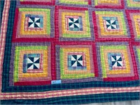 Colorful Cotton machine/hand stitched Quilt