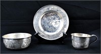 3 Sterling Children's Dishes