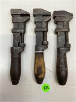 GIRARD & OTHER 6 1/2" ANTIQUE ADJUSTABLE WRENCHES