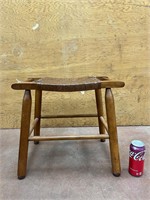 Vintage woven bench stool