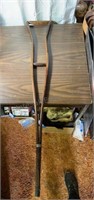 Antique Wooden and Leather Crutch