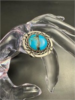 Sterling silver native turquoise ring size 5.75