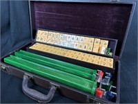 Vintage Green Bakelite Mahjong Set 136 Tiles