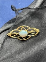 14k GF Opal brooch pin WRE jewelry