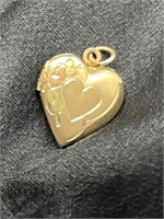 14k GF heart locket pendant