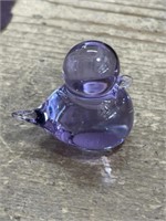 Purple glass bird figurine