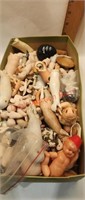 Shoebox Of Small Porcelain And Bisque Doll Parts