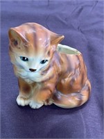 Cat flower planter vintage ceramic