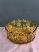 Amber glass coin dish