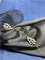 Antique Rhinestone scarf pin