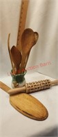 Wooden Spoons  Frog Vase Vintage