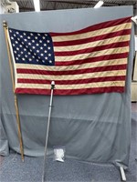 Vintage Flag and Newer Flagpole