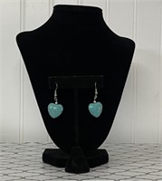 Turquoise color heart earrings