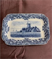 Flow Blue Delft Royal Tichelaar plate tray