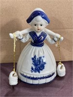 Blue Holland Bell girl figurine no chips