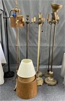 Seven Vintage Floor Lamps with Four Shades
