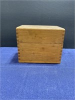 Wooden box dovetail file recipe hinge top