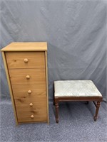 Padded Stool/ Bench and Lingerie Chest