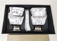 NEW Verdici Design Soup Bowls & Spoons Set (x4pcs)