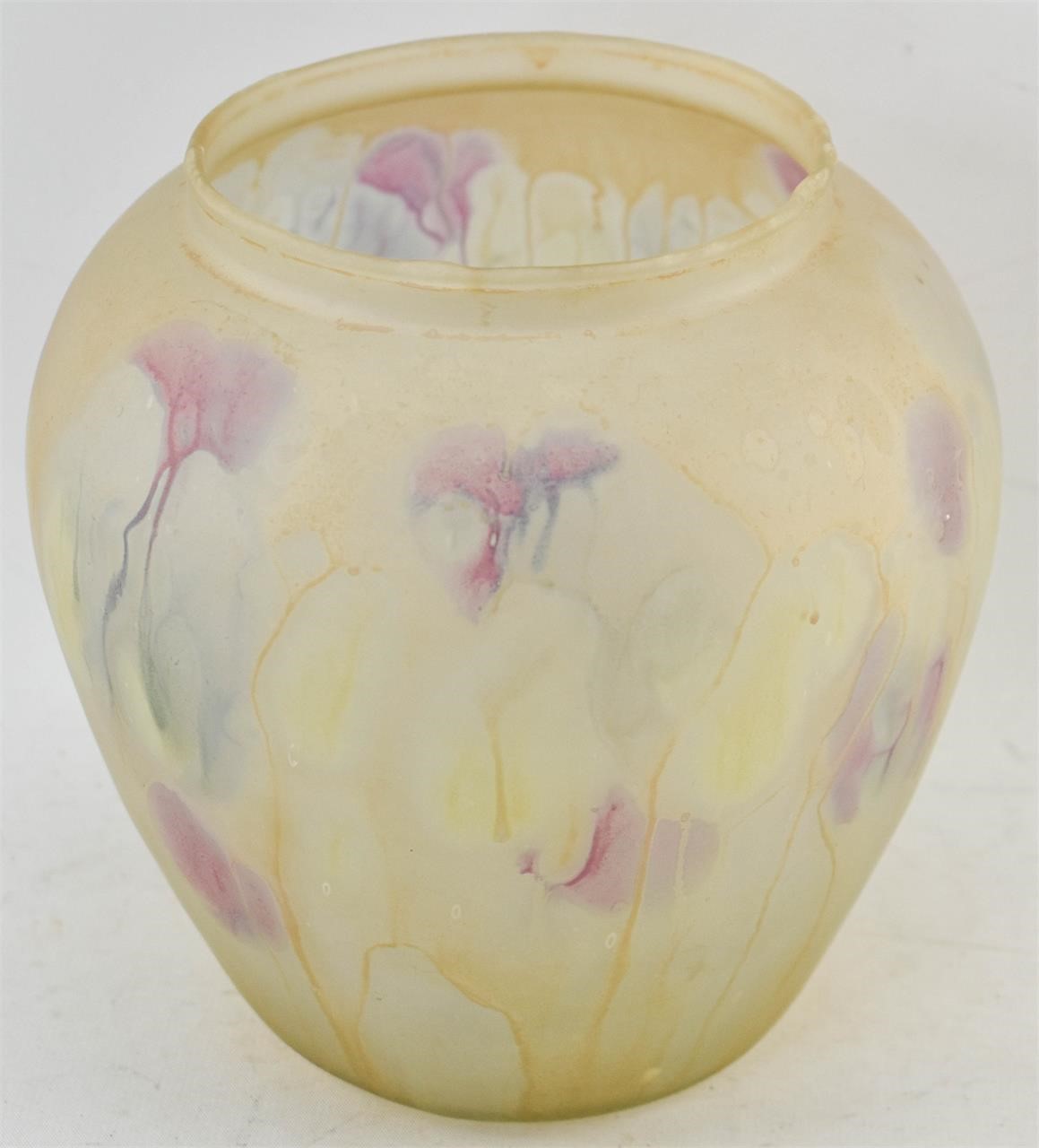 Frosted Glass Vase with Drip Decoration