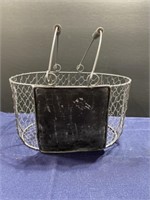 Chicken wire storage basket with chalkboard front