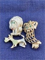 Dog brooch pin jewelry lot