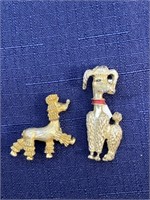 Poodle dog pin brooch lot jewelry