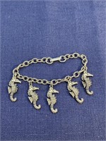 Seahorse nautical charm bracelet